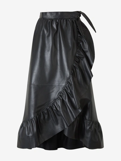 Shop Zimmermann Ladybeetle Leather Midi Skirt In Black