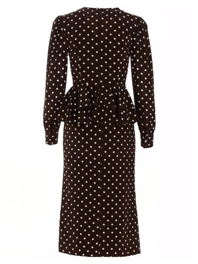 Shop Alessandra Rich All Over Polka Dot Print Dress In Black