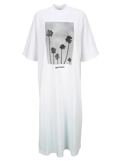 Shop Palm Angels Palm Trees Print Maxi T In White
