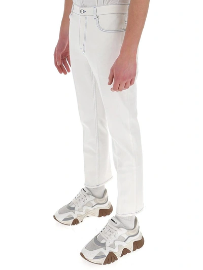 Shop Stella Mccartney Contrast Stitching Jeans In White