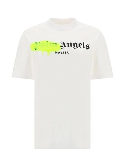 Shop Palm Angels Malibu Logo Sprayed T In White