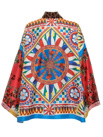 Shop Dolce & Gabbana Mix Print Shirt In Multi