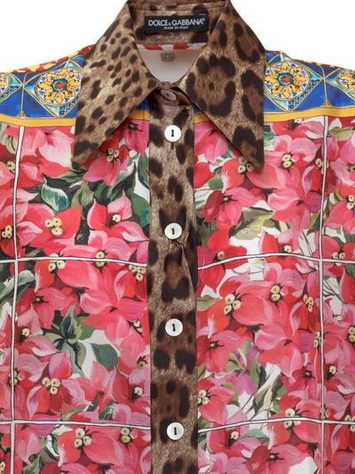 Shop Dolce & Gabbana Mix Print Shirt In Multi