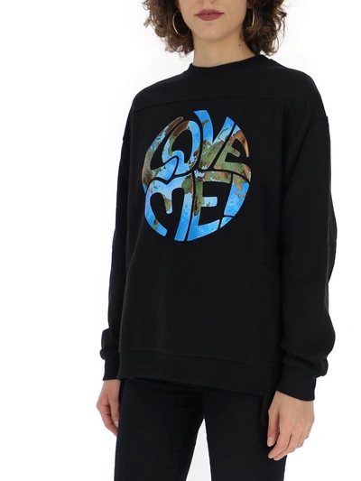 Shop Alberta Ferretti Love Me Printed Sweater In Black