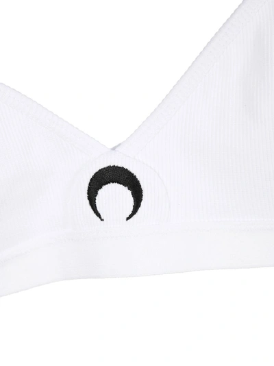Shop Marine Serre Logo Embroidered Bra Top In White