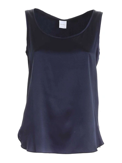 Shop Max Mara Round Neck Tank Top In Blue