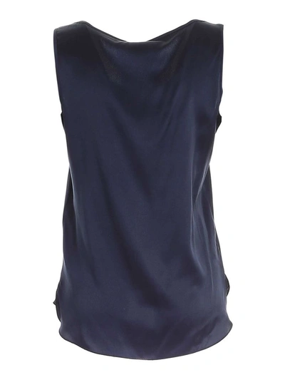 Shop Max Mara Round Neck Tank Top In Blue