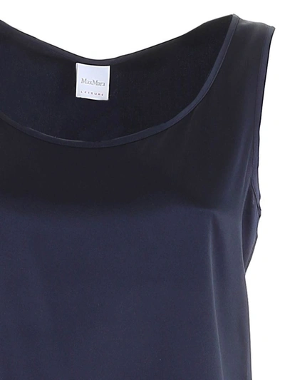 Shop Max Mara Round Neck Tank Top In Blue