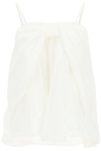 Shop Simone Rocha Bow Detailed Strap Top In White