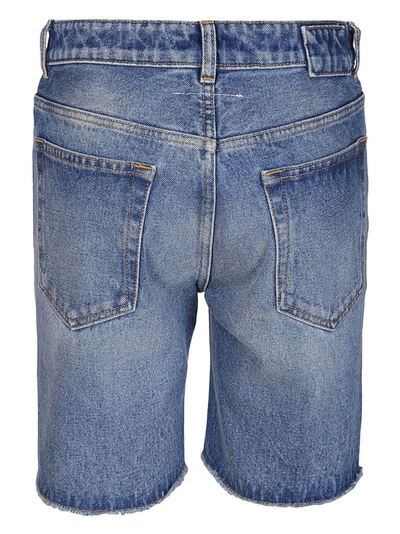 Shop Mm6 Maison Margiela Buttoned Denim Shorts In Blue