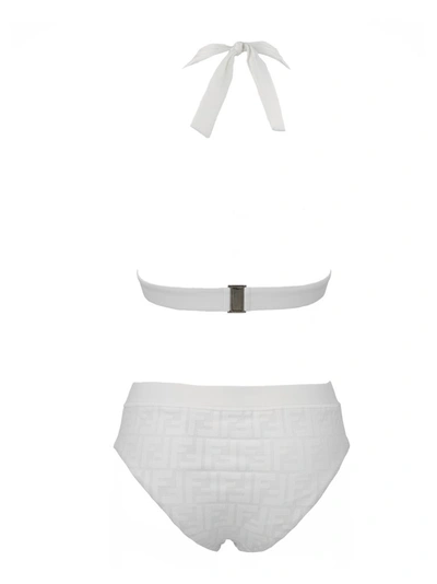 Shop Fendi Ff Motif Bikini Set In White