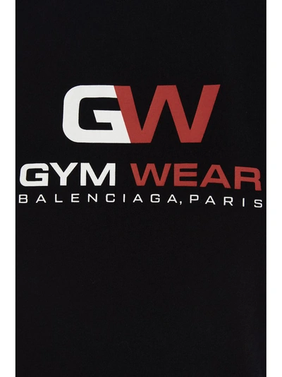 Shop Balenciaga Gym Wear Print T In Black