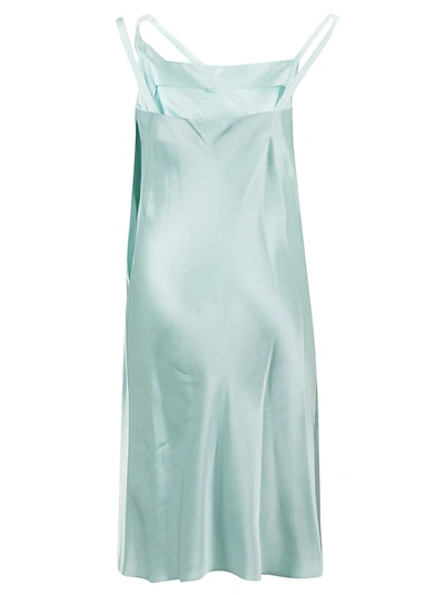 Shop Helmut Lang Double Strap Midi Dress In Blue