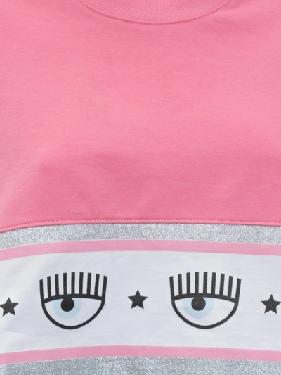 Shop Chiara Ferragni Maxi Logomania Crop T In Pink