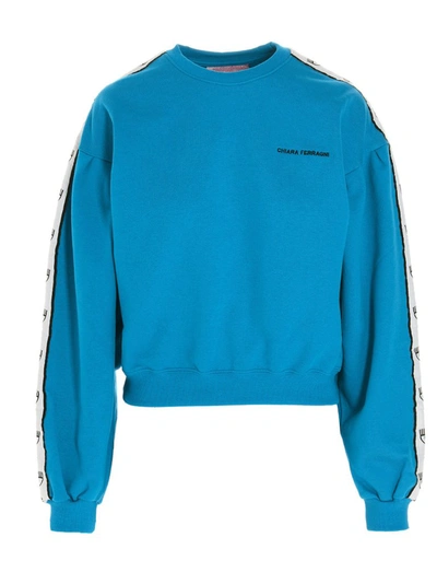 Shop Chiara Ferragni Logomania Crewneck Sweatshirt In Blue