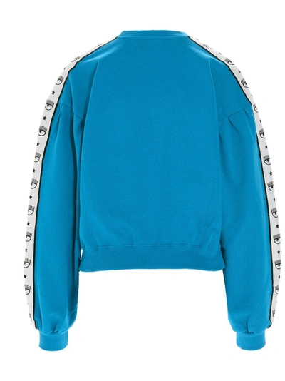 Shop Chiara Ferragni Logomania Crewneck Sweatshirt In Blue