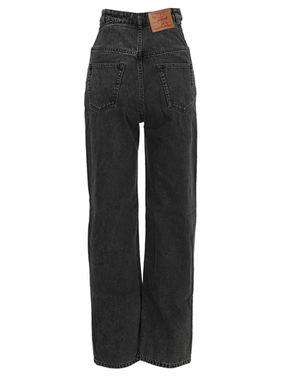 Shop Y/project Rhinestone Embellished Straight Jeans In Grey
