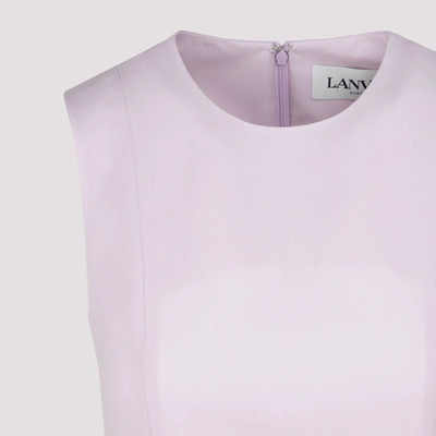 Shop Lanvin Belted Sleeveless Shift Dress In Purple