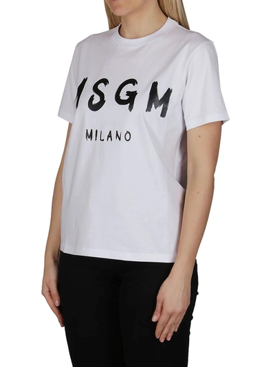 Shop Msgm Logo Print Crewneck T In White
