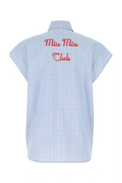 Shop Miu Miu Ruffled Sleeveless Shirt In Multi