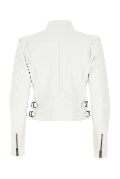 Shop Dsquared2 Zipped Biker Jacket In White