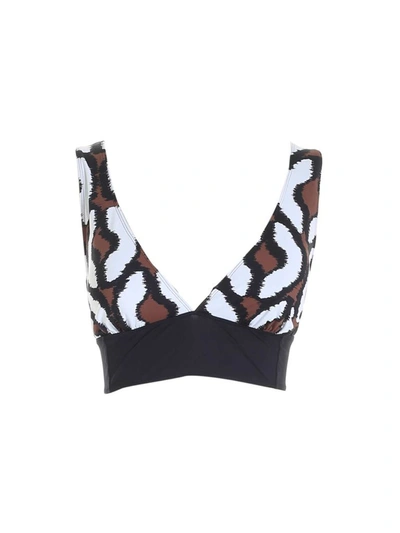 Shop Max Mara Beachwear Printed Bikini Top In Multi