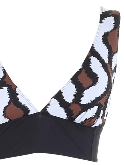 Shop Max Mara Beachwear Printed Bikini Top In Multi