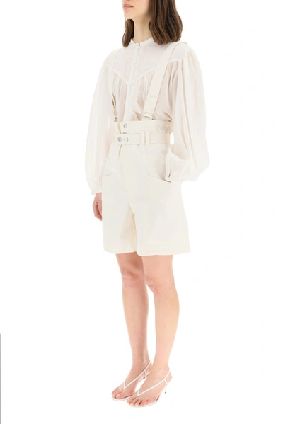 Shop Isabel Marant Effie Shoulder Strap Shorts In White