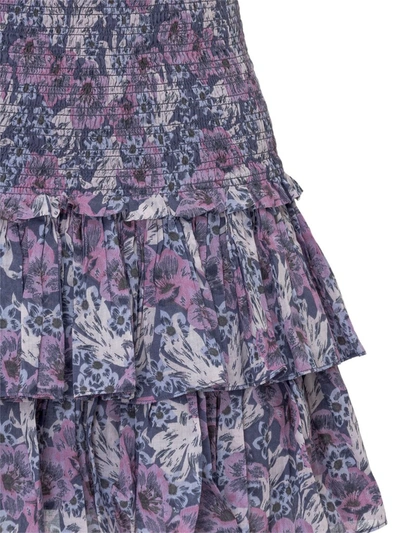 Shop Isabel Marant Étoile Naomi Floral Printed Skirt In Purple
