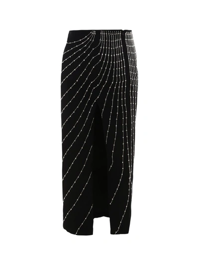 Shop Alessandra Rich Bead Embellished High In Black