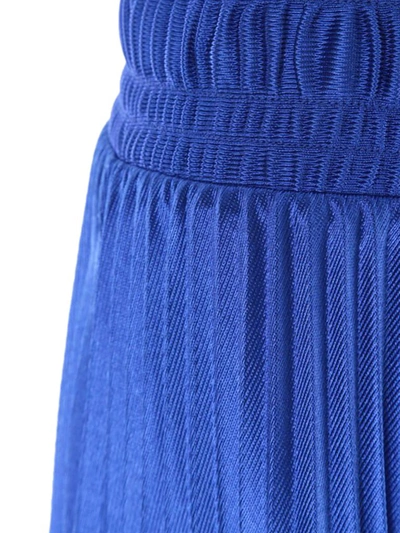 Shop Balenciaga Pleated Midi Skirt In Blue
