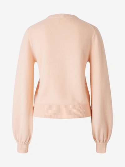 Shop Chloé Bishop Sleeve Knitted Sweater In Pink