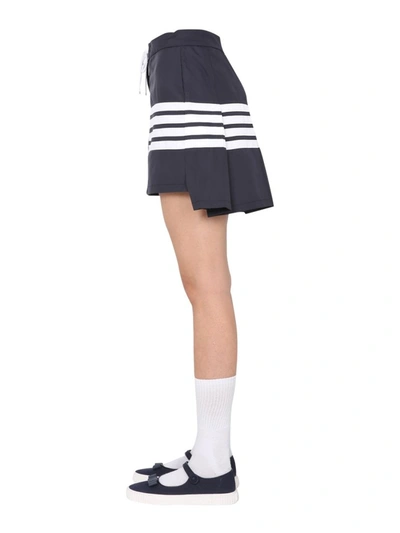 Shop Thom Browne Drawstring Pleated Mini Skirt In Navy