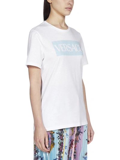 Shop Versace Logo Printed T In White