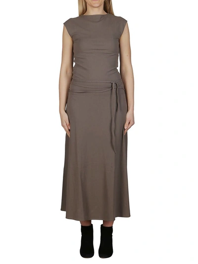 Shop Lemaire Jersey Sleeveless Midi Dress In Grey