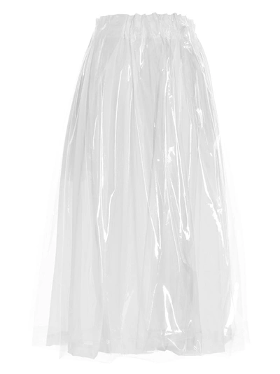 Shop Comme Des Garçons Layered Midi Skirt In White
