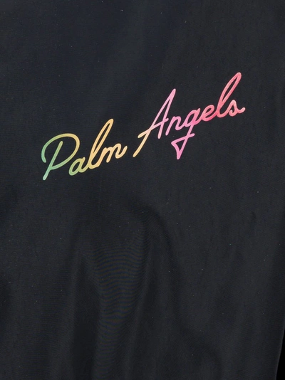 Shop Palm Angels Miami Zipped Windbreaker Jacket In Black