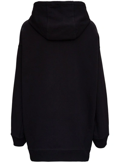 Shop Marni Logo Embroidered Slit Detail Hooded Jacket In Black