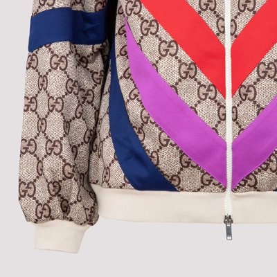 Shop Gucci Gg Supreme Striped Track Jacket In Multi