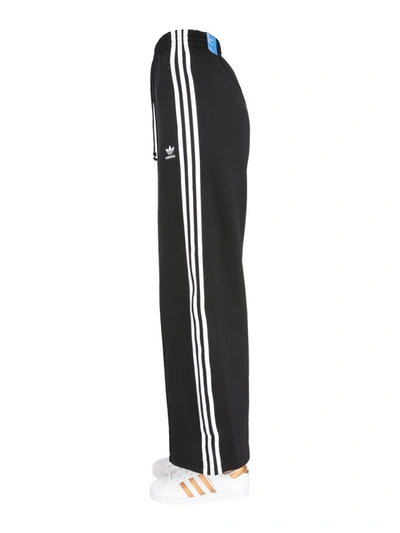 Shop Adidas Originals Primeblue Relaxed Wide Leg Pants In Black