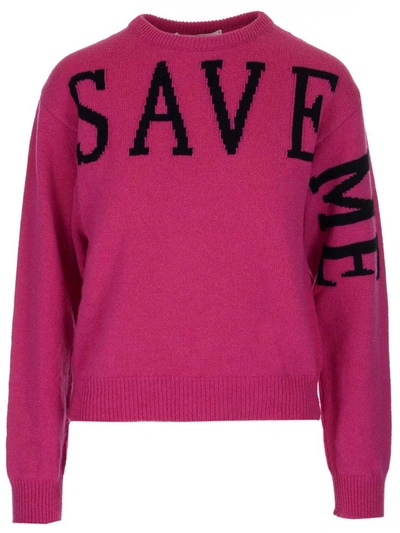Shop Alberta Ferretti Save Me Knitted Sweater In Pink