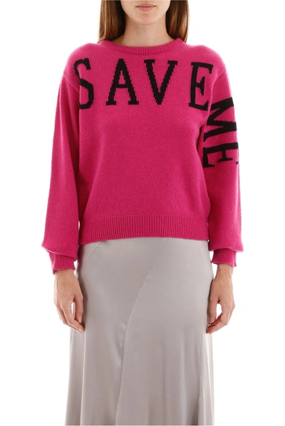 Shop Alberta Ferretti Save Me Knitted Sweater In Pink