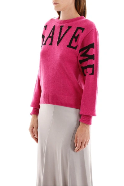 Shop Alberta Ferretti Save Me Knitted Sweater In Pink