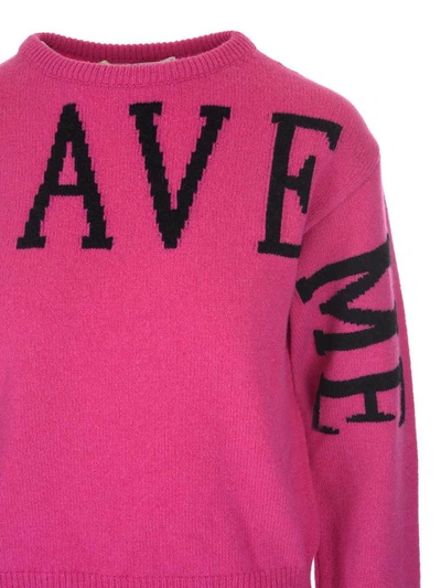 Shop Alberta Ferretti Save Me Knitted Sweater In Pink