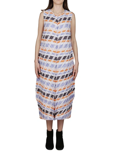 Shop Issey Miyake Geometric Printed Midi Dress In Multi