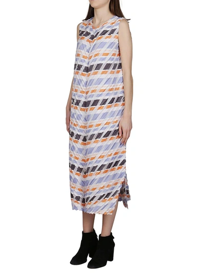 Shop Issey Miyake Geometric Printed Midi Dress In Multi