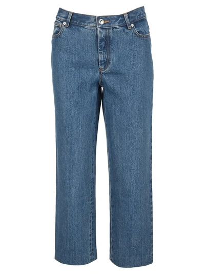 Shop Apc A.p.c. Cropped Straight Leg Jeans In Blue