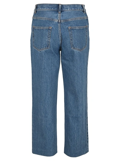 Shop Apc A.p.c. Cropped Straight Leg Jeans In Blue