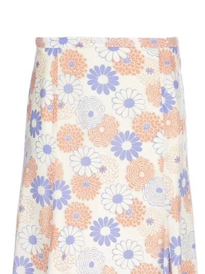 Shop Kenzo Floral Print Midi Skirt In Multi