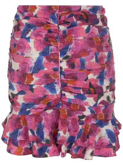 Shop Isabel Marant Milendi Floral Printed Mini Skirt In Multi